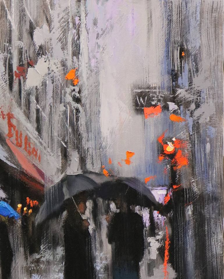 Original Expressionism Cities Painting by Chin h Shin