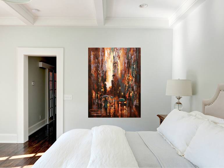 Original Expressionism Cities Painting by Chin H Shin