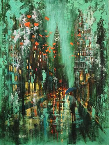 Original Expressionism Cities Paintings by Chin h Shin