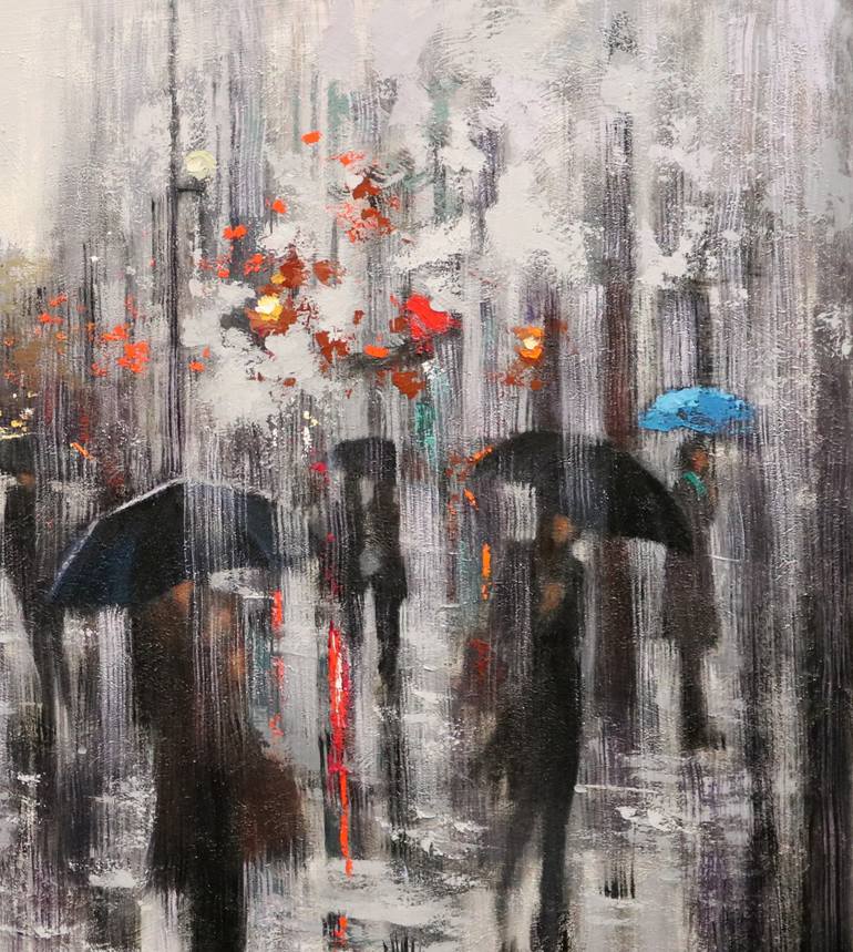 Original Expressionism Cities Painting by Chin H Shin