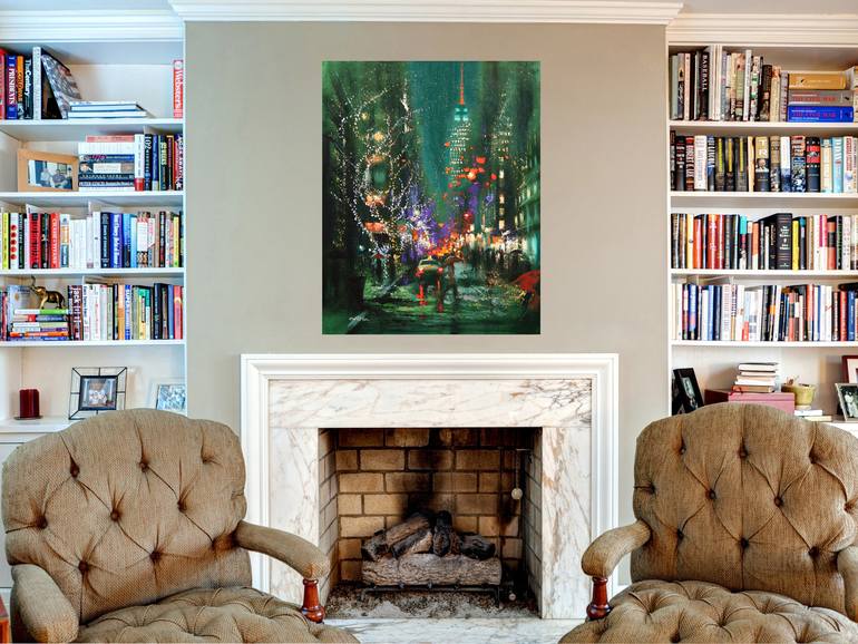 Original Expressionism Cities Painting by Chin H Shin