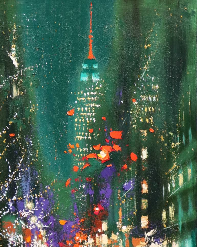 Original Expressionism Cities Painting by Chin H Shin