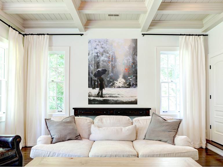 Original Expressionism Cities Painting by Chin H Shin