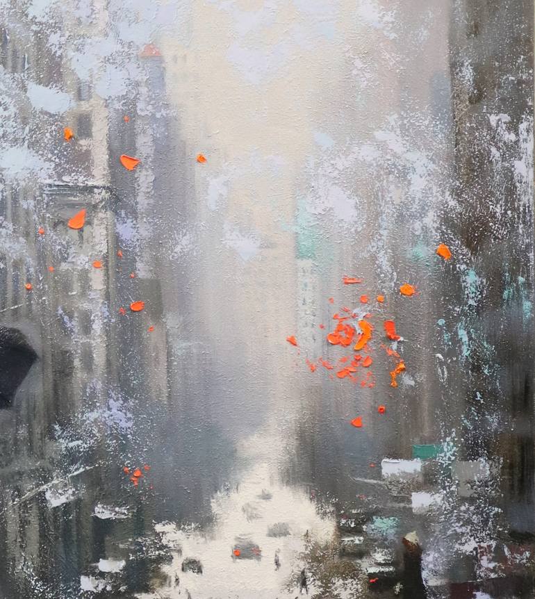 Original Expressionism Cities Painting by Chin H Shin