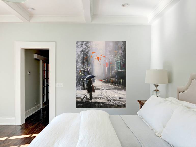 Original Expressionism Cities Painting by Chin H Shin