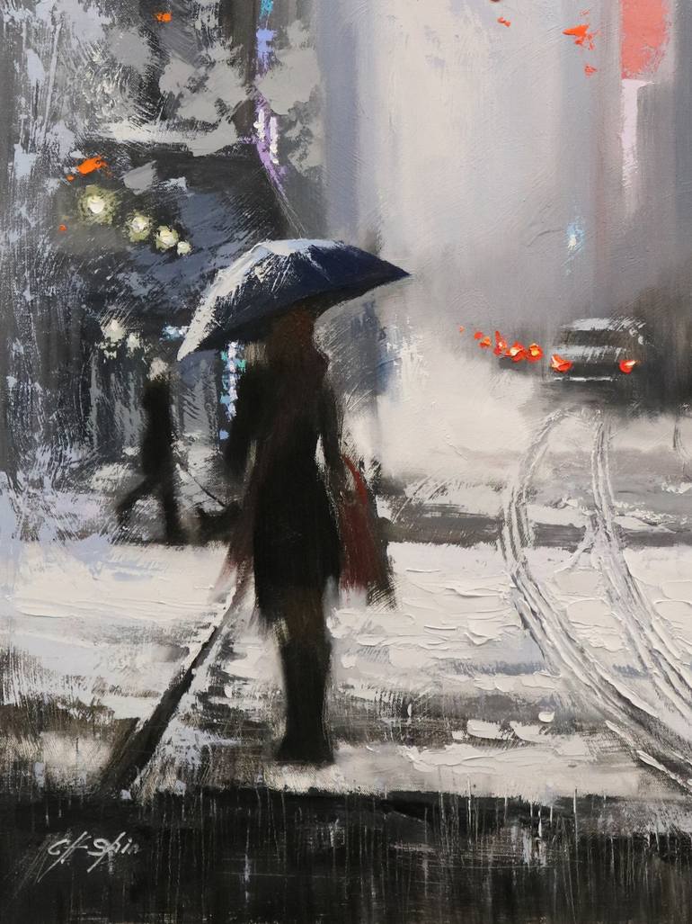 Original Expressionism Cities Painting by Chin H Shin