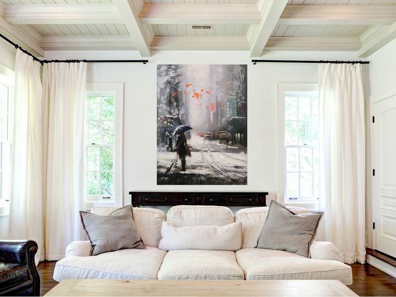 Original Expressionism Cities Painting by Chin H Shin