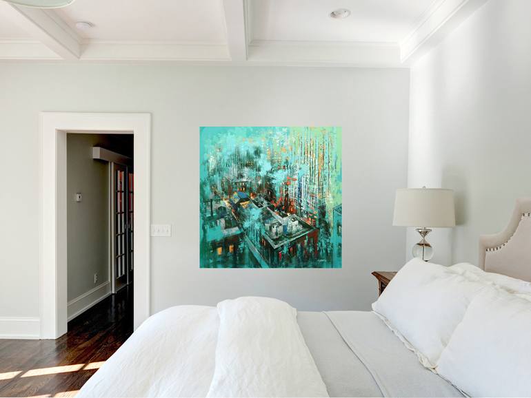 Original Expressionism Cities Painting by Chin H Shin