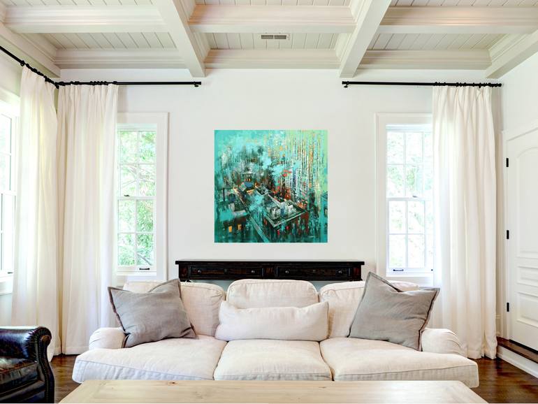 Original Expressionism Cities Painting by Chin H Shin