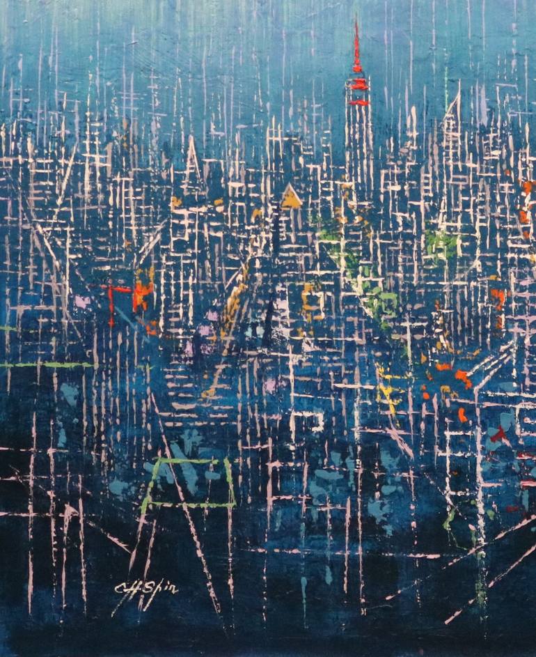 Original Cities Painting by Chin h Shin