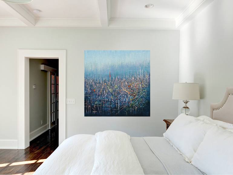 Original Expressionism Cities Painting by Chin H Shin