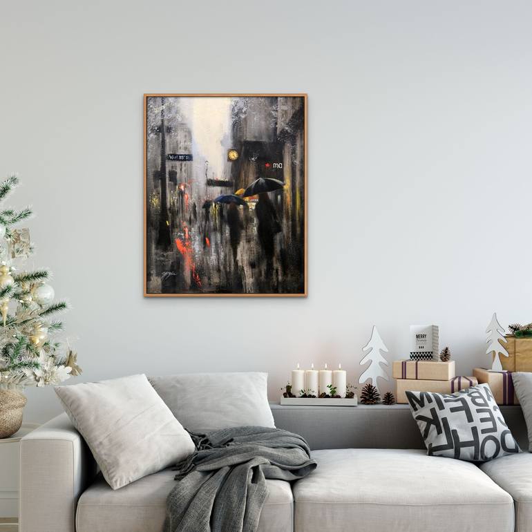 Original Fine Art Cities Painting by Chin h Shin