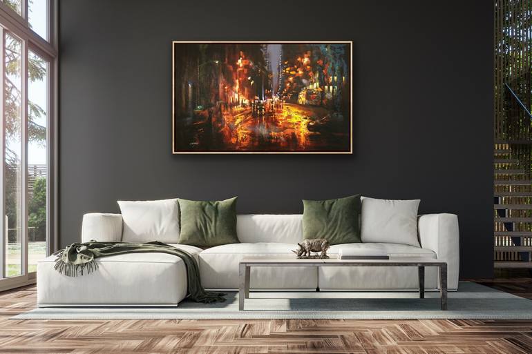 Original Expressionism Cities Painting by Chin H Shin