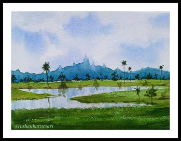Original Surrealism Landscape Painting by Roshan Barnes