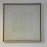 White acrtlic relief on canvas. Thick texture and simple, geometric composition...