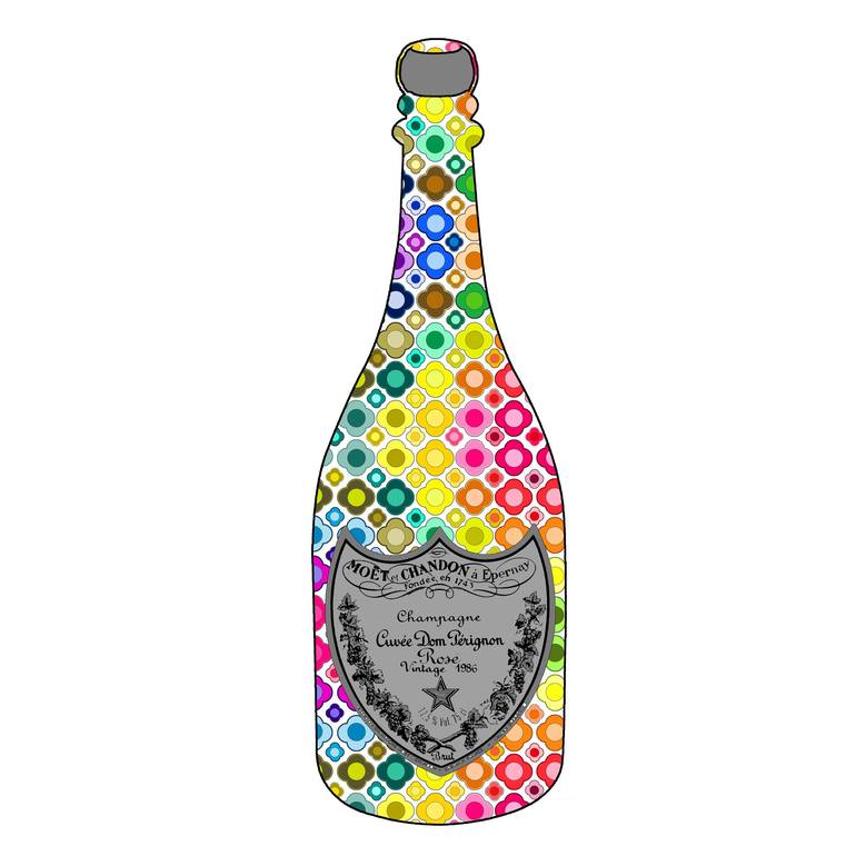 Rose Champagne Bottles - Art Print