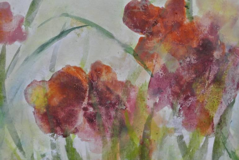 Original Abstract Floral Painting by Ines Sun