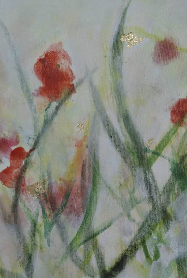 Original Abstract Botanic Painting by Ines Sun