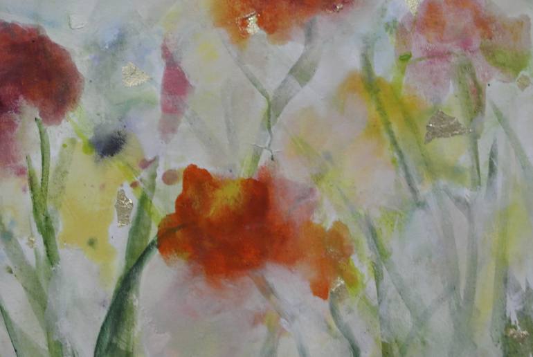 Original Abstract Botanic Painting by Ines Sun