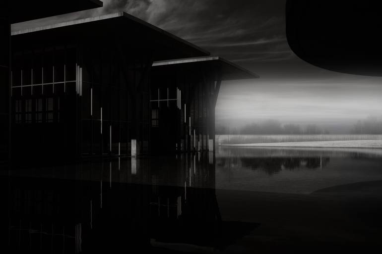 Original Architecture Photography by Frank Verreyken | Black & White Art on Paper | Architectural Reverie: The Poetry of Shadow and Solitude