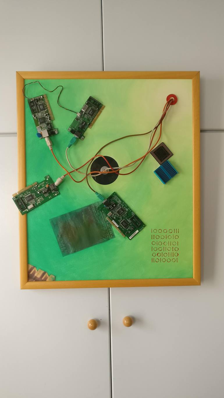 Original Conceptual Abstract Mixed Media by George Psaroudakis