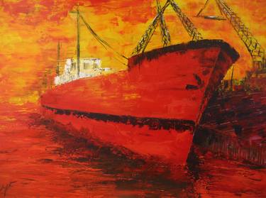 Print of Ship Paintings by George Psaroudakis