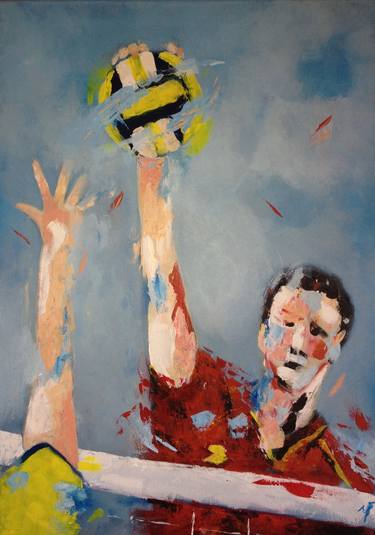 Original Figurative Sports Paintings by George Psaroudakis