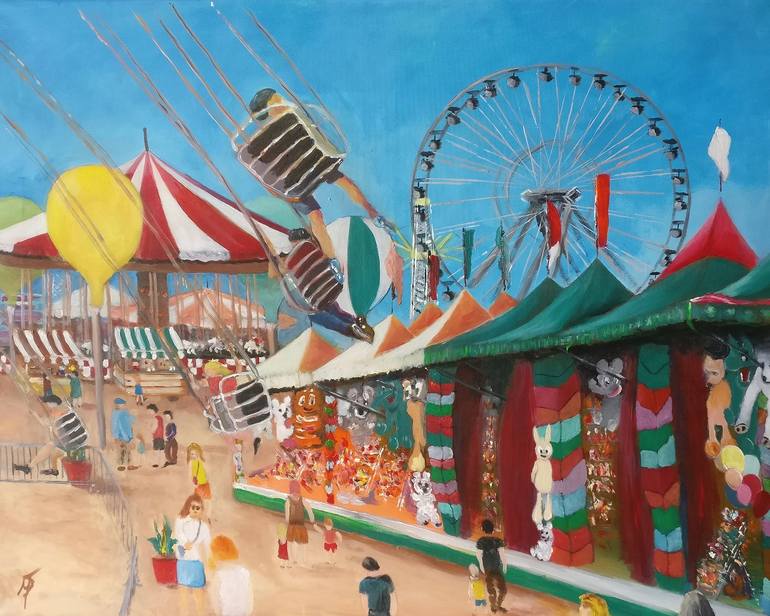 amusement park Painting by George Psaroudakis | Saatchi Art