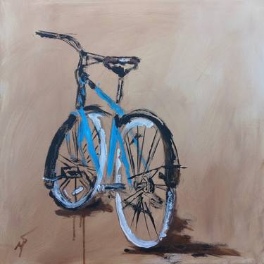 Original Modern Bicycle Paintings by George Psaroudakis
