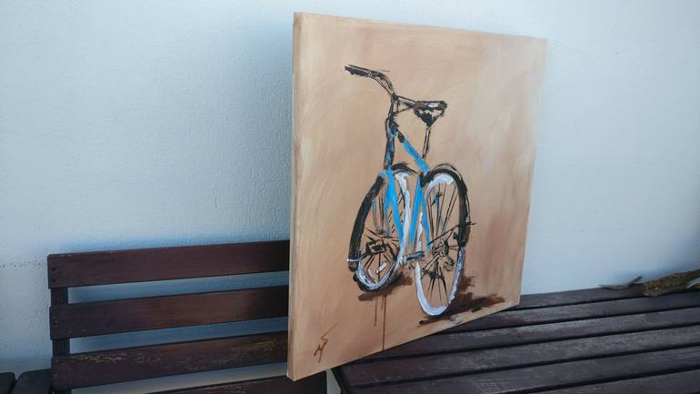 Original Modern Bicycle Painting by George Psaroudakis