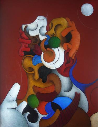 Original Abstract Love Paintings by Carlos Blanco Artero