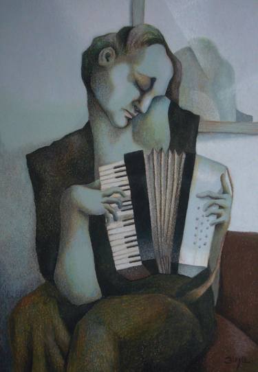 Print of Figurative Music Paintings by Carlos Blanco Artero