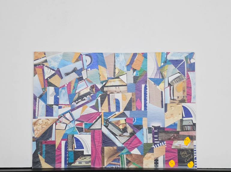 Original Religion Collage by Maha Rukab | Modernism Art on Pressed Cardboard | Train up a Child in the Way to Go