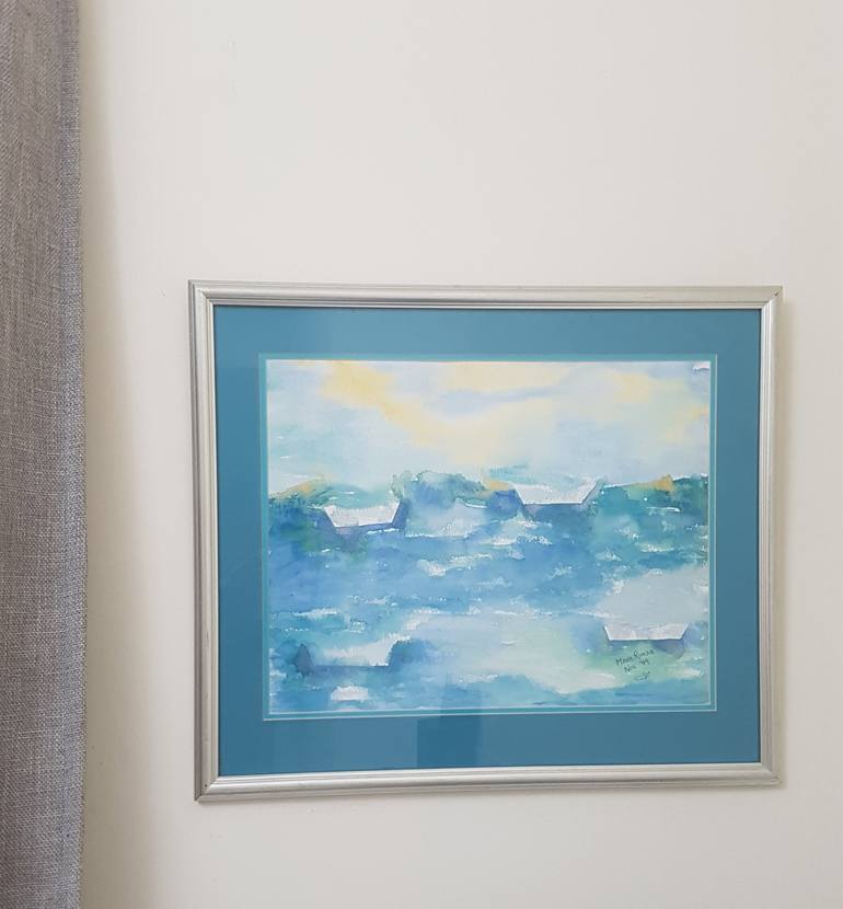 Original Abstract Seascape Painting by maha rukab