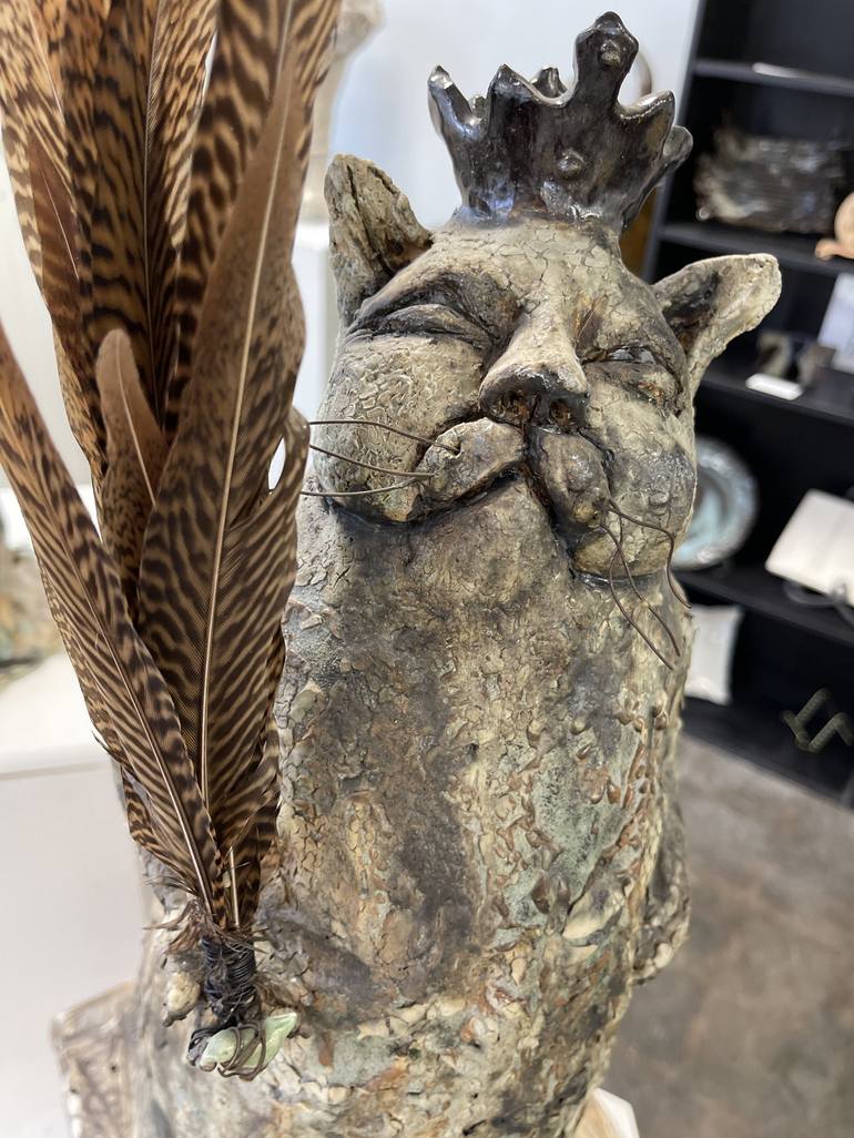 Original Abstract Cats Sculpture by Mary McGill