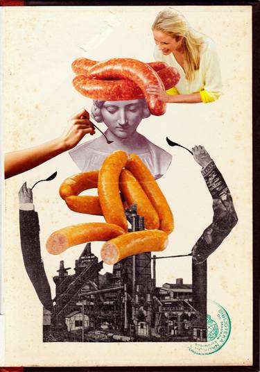 Original Surrealism Food Collage by Krzyzanowski Art