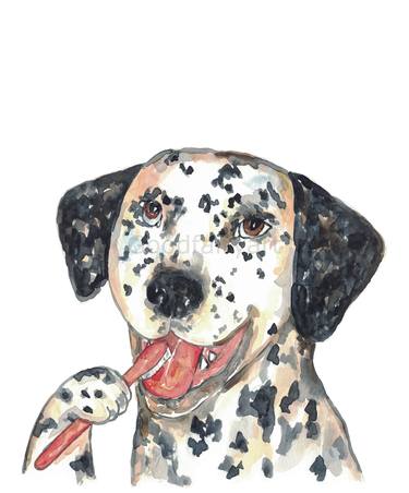 Original Illustration Dogs Paintings by Maryna Salagub