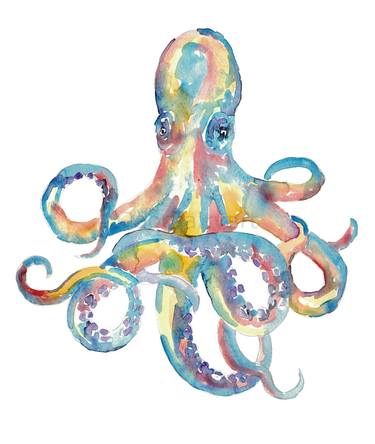 Octopus watercolor painting thumb