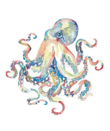 Octopus watercolor painting thumb