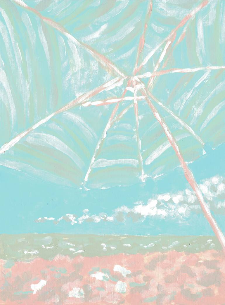 Original Abstract Painting by Maryna Salagub | Abstract Art on Paper | On the lake umbrella