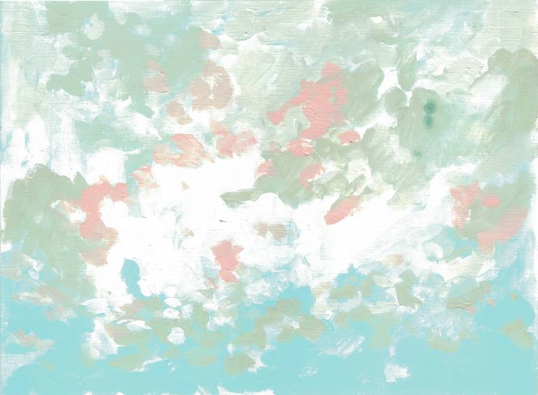 Original Other Painting by Maryna Salagub | Abstract Art on Paper | On the lake waves