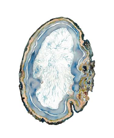 Agate Slice Geode Gem Crystals Watercolor thumb