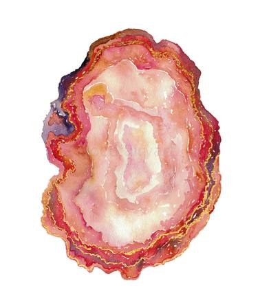 Agate Slice Geode Gem Crystals Watercolor thumb
