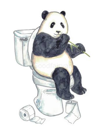 Panda bear toilet Painting thumb