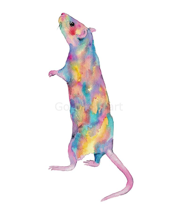 The Rat King Watercolor Art Print Cute Animal Art 