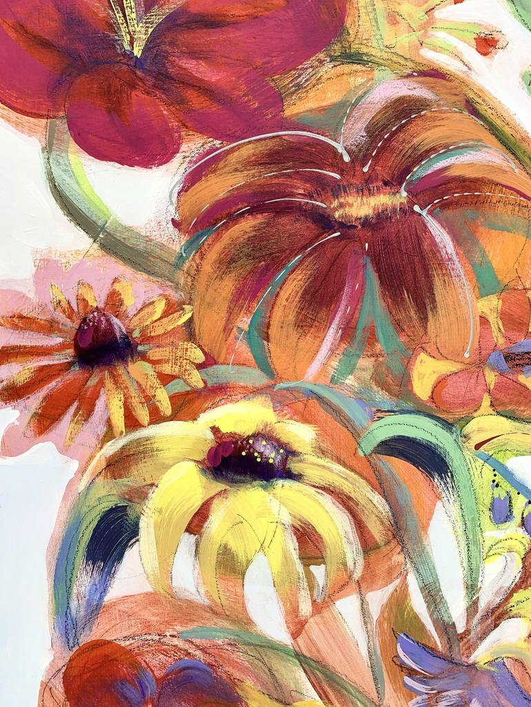 Original Contemporary Floral Painting by L Balombini