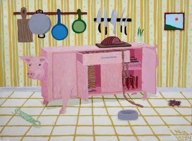 Saatchi Art Artist Lisa Ng; Paintings, “Pig Cabinet” #art
