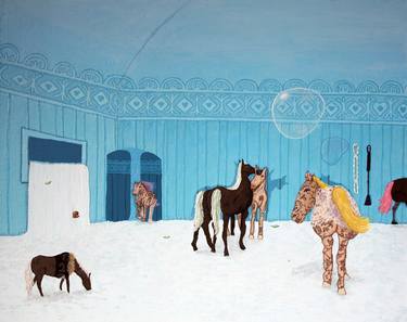 Original Surrealism Horse Paintings by Lisa Ng