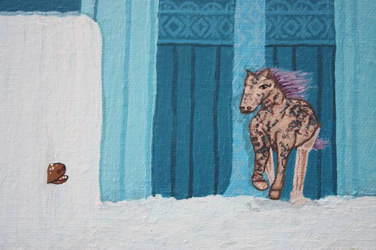 Original Surrealism Horse Painting by Lisa Ng