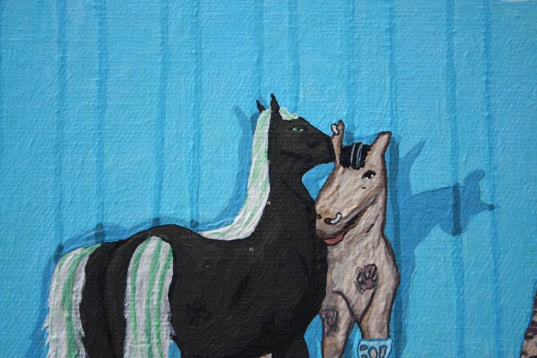 Original Surrealism Horse Painting by Lisa Ng